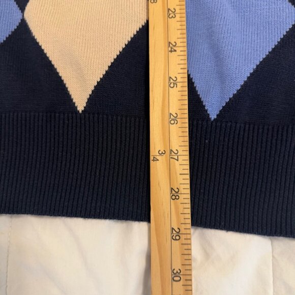 Perry Golf Sweater Mens XL Argyle Plaid V-Neck Cotton Pullover Vest Preppy - Picture 9 of 10